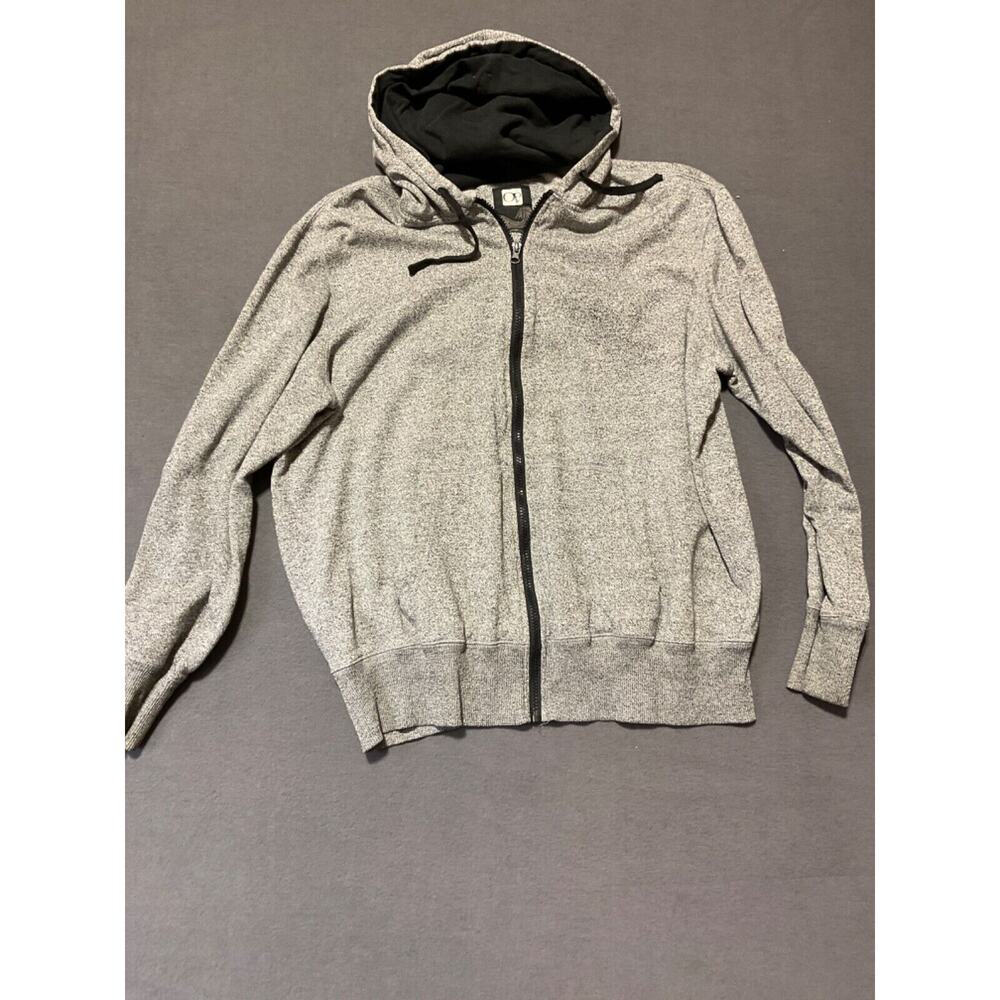 OP Men's Full Zip Hoodie Jacket - Estimated Size‎ XL Speckled Grey and Black